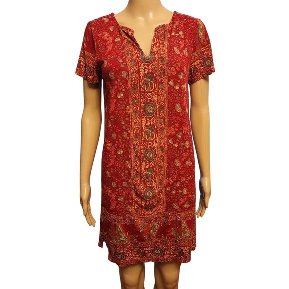 Lucky Brand Dresses & Skirts - Lucky Brand Boho Short Sleeve Mini Shift Dress Size S